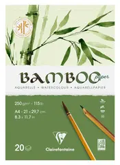 Clairefontaine Bloc de papier aquarelle BAMBOO, 250 g/m2, A4