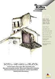 folia Bloc aquarelle pour l'école, rugueux, A4, blanc