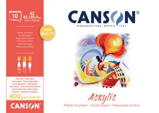 CANSON Bloc papier dessin "Acrylic", 420 x 594 mm, 400 g/m2