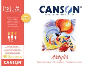 CANSON Bloc papier dessin "Acrylic", 240 x 330 mm, 400 g/m2