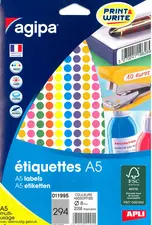 agipa Pastille de couleur, diamètre: 8 mm, rond, rouge