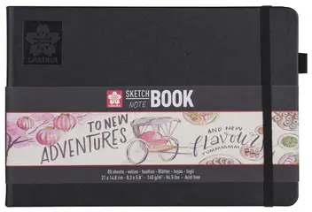 SAKURA Carnet de croquis, 90 x 140 mm, noir/blanc crème