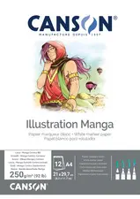 CANSON Bloc de dessin Illustration Manga, A4, 250 g/m2