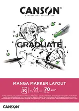 CANSON Bloc de dessin GRADUATE Manga Marker Layout, A4