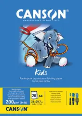 CANSON Bloc de papier pour la peinture Kids, A3, 200 g/m2