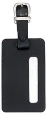 JSA Porte-étiquette de bagage, en cuir, noir