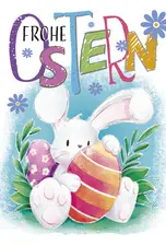SUSY CARD Oster-Grußkarte "Hase mit Ei