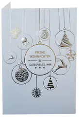 RÖMERTURM Weihnachtskarte "Weiße Kugeln