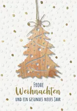 CACTUS Weihnachtskarte "Tannenbaum" mit Holzapplikation