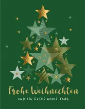 CACTUS Weihnachtskarte "Weihnachtsbaumm aus Sternen