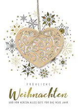 CACTUS Weihnachtskarte "Herz", mit Holzapplikation