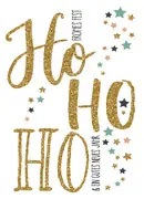 CACTUS Mini-Weihnachtskarte "Ho Ho Ho", mit Glimmer