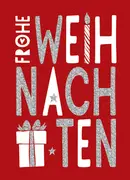 CACTUS Mini-Weihnachtskarte "Frohe Weihnachten", mit Glimmer