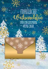 CACTUS Geldschein-Weihnachtskarte "Winterlandschaft