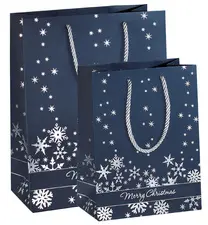 sigel Sac cadeau de Noël "Silver Snowflakes", grand