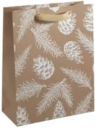 sigel Sac cadeau de Noël "Pine Cones and Pine branches