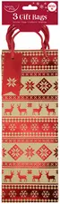 Clairefontaine Sac cadeau de Noël pour bouteille, set de 3