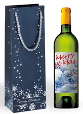sigel Sac cadeau de Noël pour bouteille "Silver Snowflakes