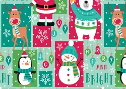 SUSY CARD Papier cadeau de Noël "ours bonhomme de neige