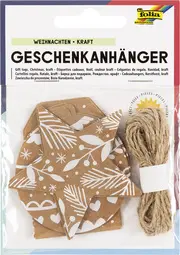 folia Etiquette cadeau "Noël papier kraft", avec ficelle
