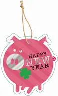 CACTUS Neujahrs-Geschenkanhänger "Glücksschwein