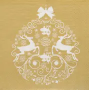 PAPSTAR Serviette à motif de Noël "Deers Couple", or
