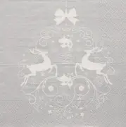 PAPSTAR Serviette à motif de Noël "Deers Couple", argent