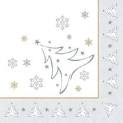 PAPSTAR Serviette à motif de Noël "X-Mas Elegance", argent