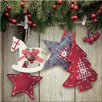 CACTUS Serviette à motif de Noël "Décorations de sapin