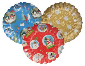 STARPAK Assiette de l'Avent ronde, diamètre: 230 mm, coloré