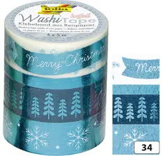 folia Rubans autocollants Noël Washi-Tape HOTFOIL BLEU GLACE