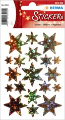 HERMA Sticker de Noël DECOR "étoiles", or, holographie