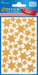 AVERY Zweckform ZDesign Stickers de Noël "étoiles", or