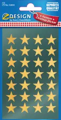 AVERY Zweckform ZDesign Stickers de Noël "étoiles", or