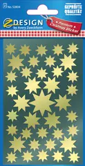 AVERY Zweckform ZDesign Stickers de Noël "étoiles", or