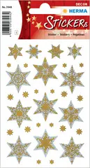 HERMA Sticker de Noël DECOR "étoiles", or, en relief