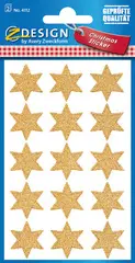 AVERY Zweckform Stickers de Noël ZDesign "étoiles", or