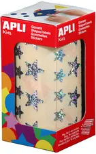 APLI kids Gommettes "Etoile", en rouleau, argent Holographie