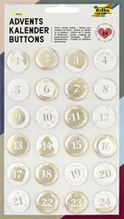 folia "Buttons" pour calendrier de l'Avent, nacré, en tôle