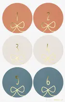 folia Stickers pour calendrier de l'Avent "ROUND BOWS