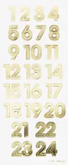 folia Stickers pour calendrier de l'Avent "NUMBERS GOLD