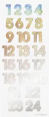 folia Stickers calendrier de l'Avent "NUMBERS IRIDESCENT