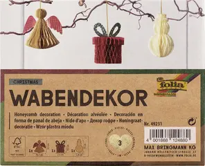 folia Décoration alvéolée CHRISTMAS, set cadeau de 3