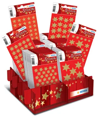HERMA Autocollants de Noël DECOR "étoiles dorées", en
