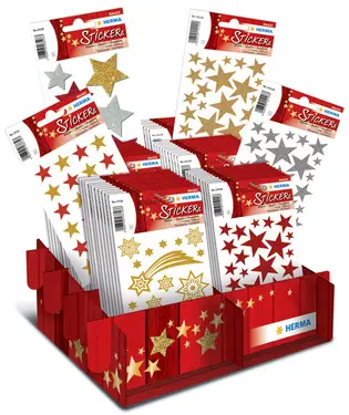 HERMA Autocollants de Noël MAGIC "Etoiles pailletées",