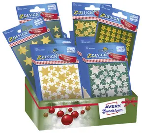 AVERY Zweckform ZDesign Sticker de Noël "Etoile", présentoir