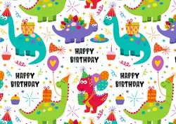 SUSY CARD Papier cadeau "Birthday Dinos", sur rouleau