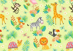 SUSY CARD Papier cadeau "Cute animals vert", sur rouleau