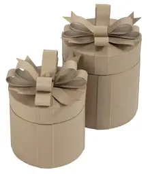 décopatch Boîte cadeau en papier mâché, rond, set de 2