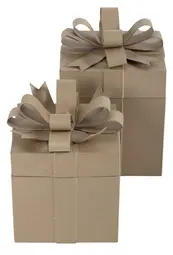 décopatch Boîte cadeau en papier mâché, cubique, set de 2